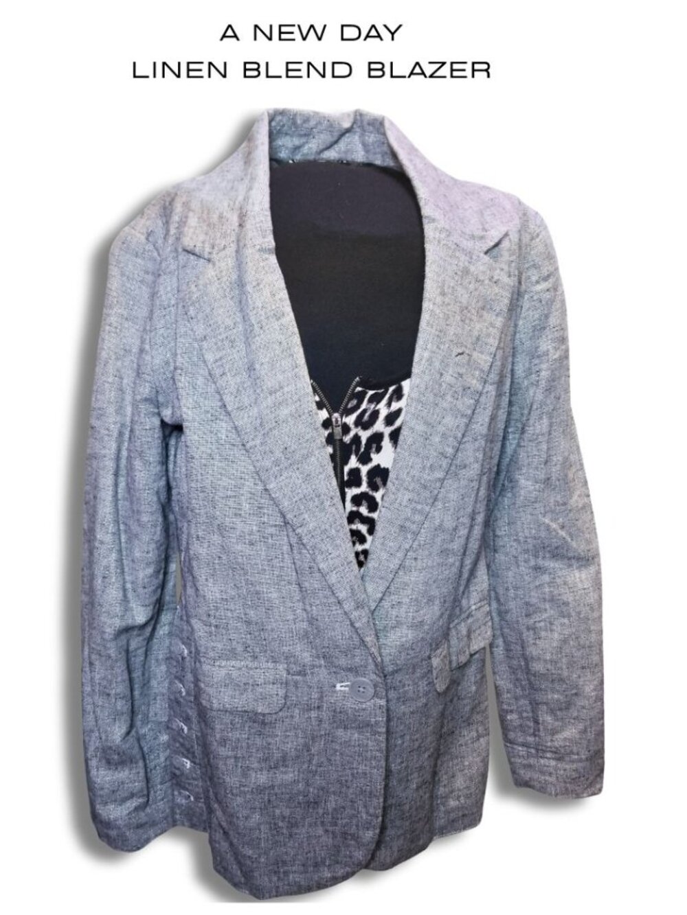 A New Day Linen/ Metallic Blend Blazer - Size XS